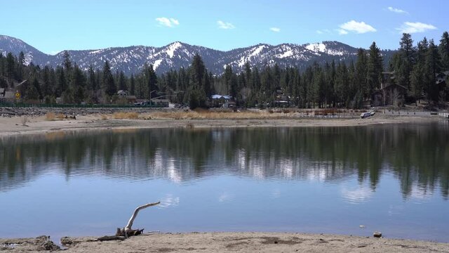 Big Bear Lake North Shore and Bear Mt San Bernardino Mountains California USA