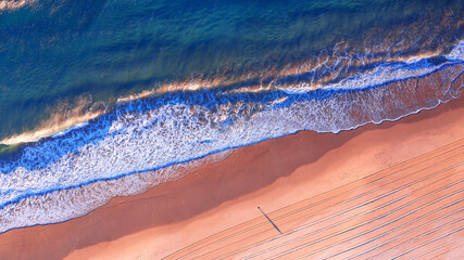 top down aerial view over main beach, gold coast. © Bostock