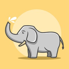 Elephant cartoon vector illustration, Cute Cartoon elephant