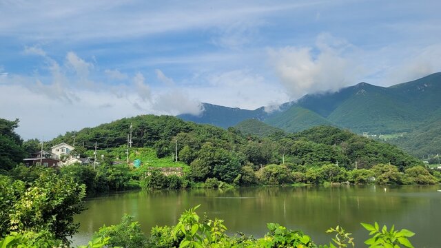 Misty scenery of Sinbulsan Mountain in Ulju-gu, South Korea