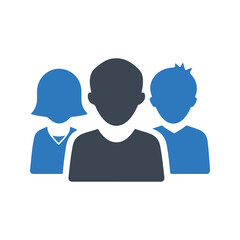 Social media friends icon. Vector and glyph