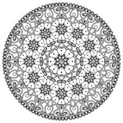 Mehndi flower for henna, mehndi, tattoo, decoration. decorative ornament in ethnic oriental style. doodle ornament. coloring book page.