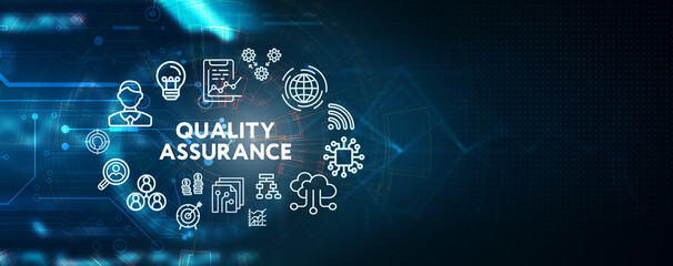 Business, Technology, Internet and network concept. Quality Assurance service guarantee standard.