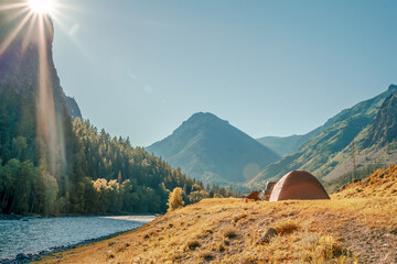 camping tent in the mountains © avtk
