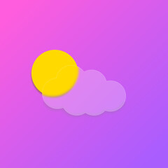 sun and cloud infographics icoon weather with glass style