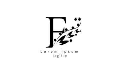 Premium vector initial letter F florish typography logo design