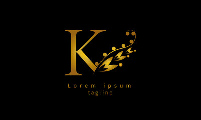 Premium vector initial letter K florish typography logo design