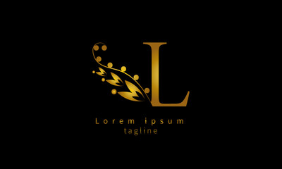 Premium vector initial letter L florish typography logo design