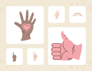 Fototapeta premium hands different gesture