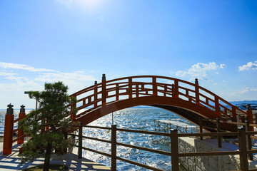 日本　静岡県浜松市の舘山寺にある志ぶき橋