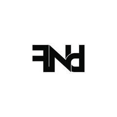 fnd initial letter monogram logo design