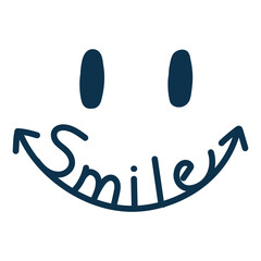 word smile in face