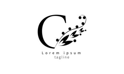 Premium vector initial letter C florish typography logo design