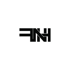fnh initial letter monogram logo design