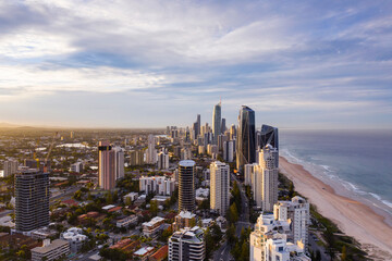Aerial view over Surfers Paradise, Gold Coast