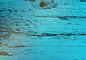 Obraz premium Wood texture, vector abstract background. Old paint on wood. Vintage, grunge in blue and green tones.