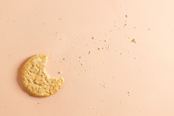 sweet cookies on orange color background.