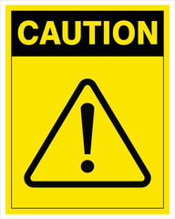 caution yellow sign design. square warning, vector illustration. 