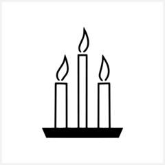 Doodle candle icon isolated on white. Hand drawn line art. Sketch vector stock illustration. EPS 10