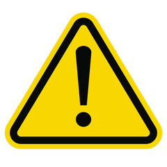 caution icon warning yellow sign. vector illustration. 
 