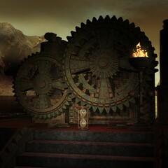 3d illustration of an fantasy background with a mystical atmosphere 