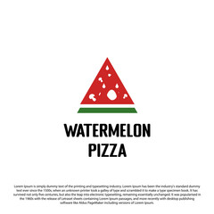 Creative watermelon and pizza logo. Simple logo vector illustration