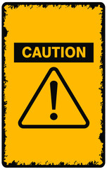 caution yellow sign design. square warning, vector illustration. 