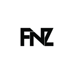 fnz initial letter monogram logo design