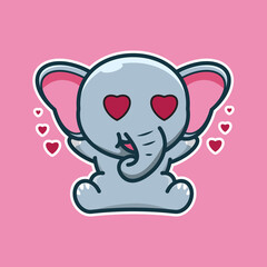 vector illustration of cute elephant