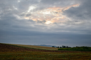 Dark clouds over the field 