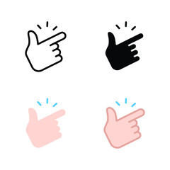 Obraz premium Easy icon. Simple outline, solid, flat style. Nice, pictogram, good, finger, hand, safe, click, symbol, design, like, arm, positive concept. Vector illustration isolated on white background. EPS 10