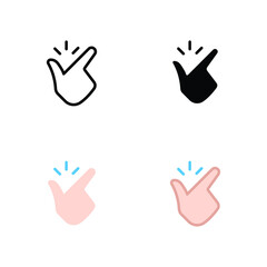 Easy icon. Simple outline, solid, flat style. Nice, pictogram, good, finger, hand, safe, click, symbol, design, like, arm, positive concept. Vector illustration isolated on white background. EPS 10