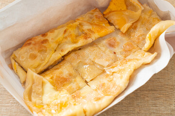 roti with egg and sweetened condensed milk