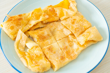 roti with egg and sweetened condensed milk