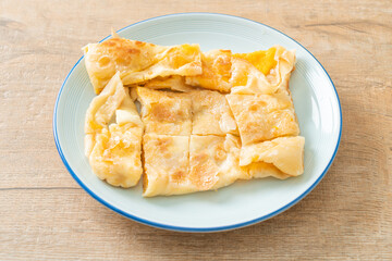 roti with egg and sweetened condensed milk