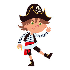little boy in pirate costume