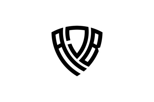 AJB creative letter shield logo design vector icon illustration