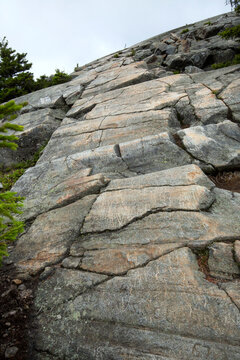 Glacial grooves and striations at the summit of Mt. Kearsarge.