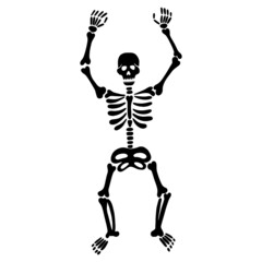  dancing black skeleton. vector illustration