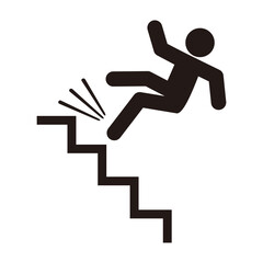 Person falling down the stairs, icon vector illustration