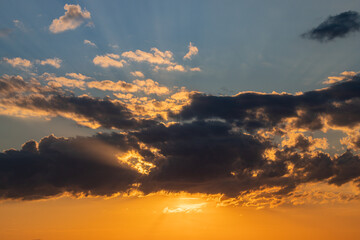 romantischer Sonnenuntergang Textur Himmel