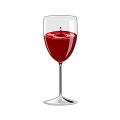 Vector illustration, red wine in a glass, isolated on white background, as a banner, poster or template for the national red wine day, which is observed every August 28 every year.