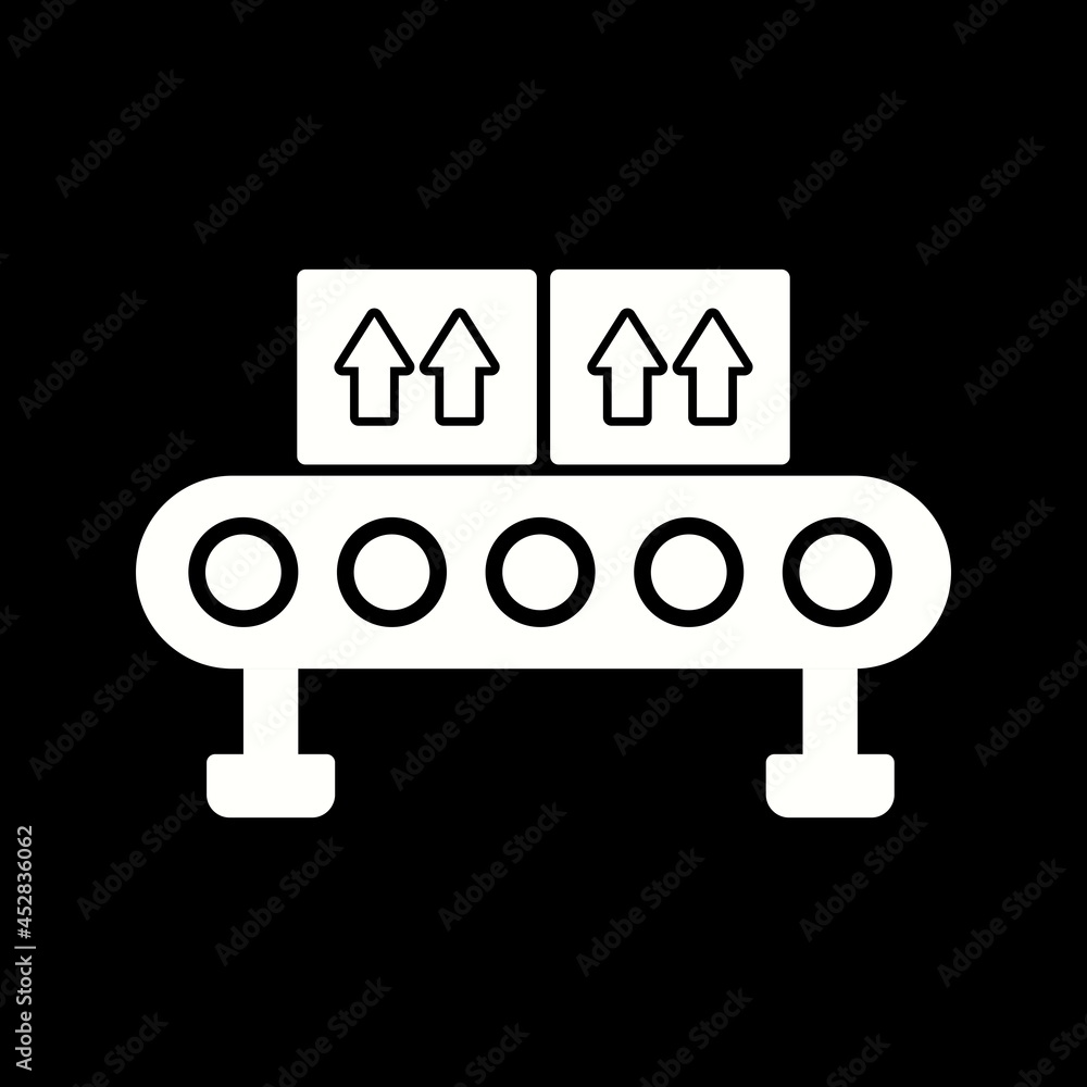 Canvas Prints Unique Assembly Line Vector Glyph Icon