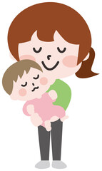 二頭身_家族のイラスト