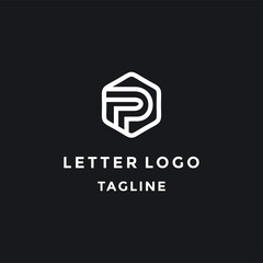 Letter P Hexagon logo vector design template
