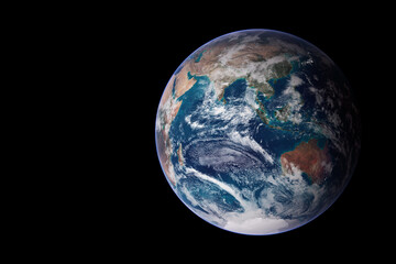 Planet Earth, on a dark background. Elements of this image were furnished by NASA.