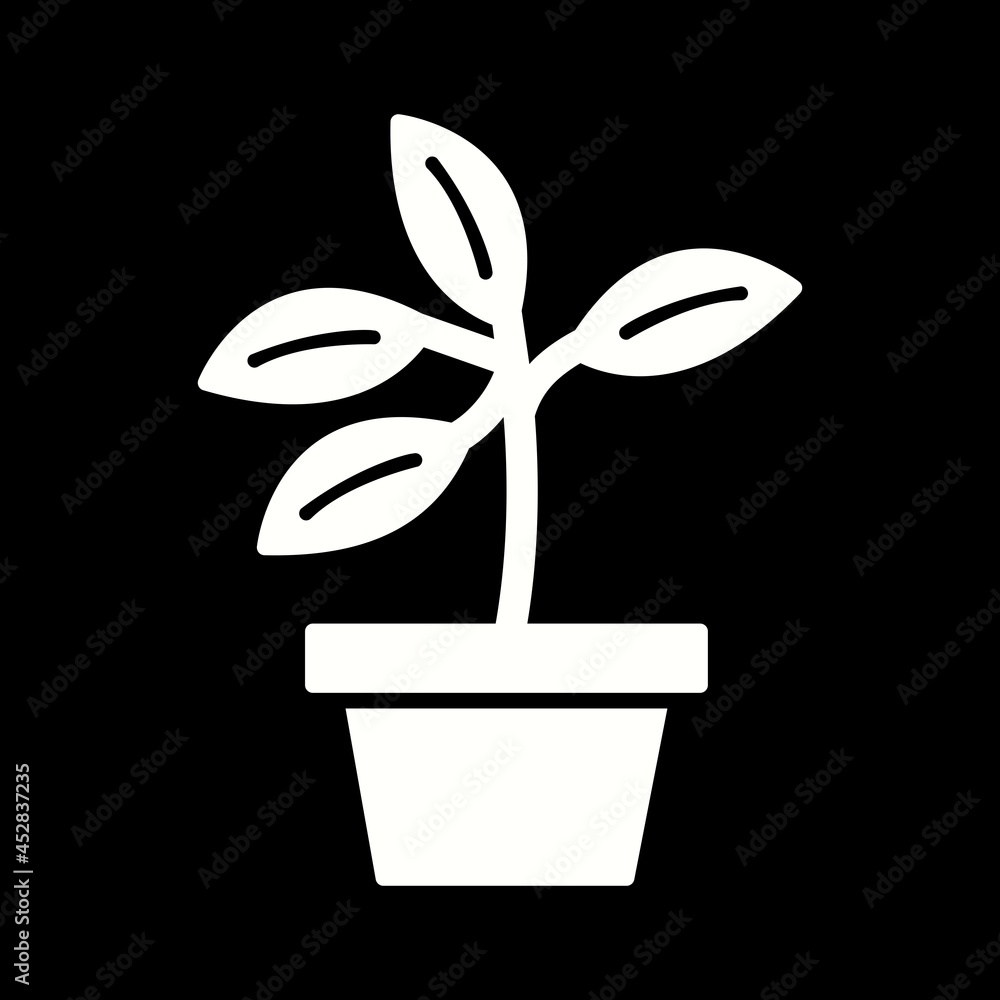 Sticker Unique Plant Vector Glyph Icon