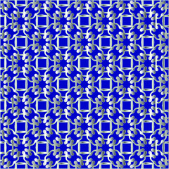 metal pattern on a blue background. pattern for fabric, wallpaper, packaging. Decorative print.
