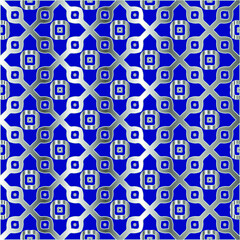 metal pattern on a blue background. pattern for fabric, wallpaper, packaging. Decorative print.