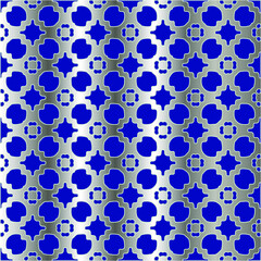 metal pattern on a blue background. pattern for fabric, wallpaper, packaging. Decorative print.